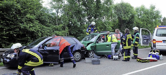 Glcklicherweise waren keine Personen eingeklemmt.  | Foto: WOLFGANG KNSTLE