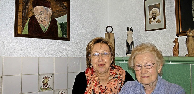 Doris Wasmer-Mink  mit ihrer Mutter Ir... von Adolf (links) und Wilhelm Wasmer   | Foto: Jger