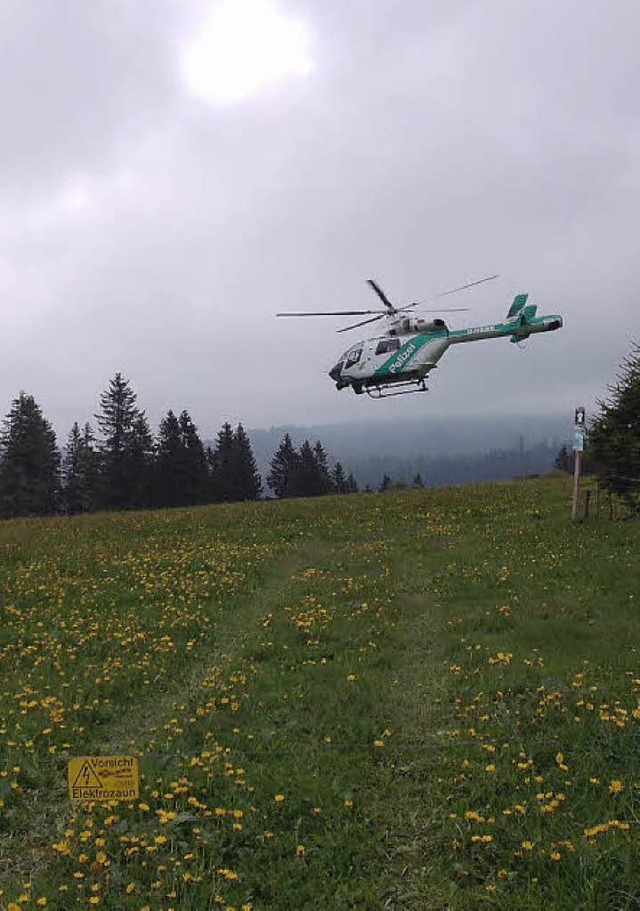 Mit dem Polizeihubschrauber wurde die ...erletzte zuknftig schnell zu finden.   | Foto: zvg