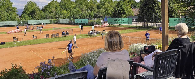 Beste Sicht auf die Tennispltze biete...Tennisclubs Kaiserstuhl in Btzingen.   | Foto: Julius Steckmeister