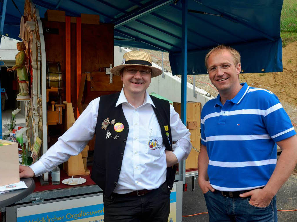 Beim Tag des offenen Tunnels an Christi Himmelfahrt. Hier Bauleiter Udo Gütle (rechts) und Bernd Wintermantel als Orgelfreund. Beim Tag des offenen Tunnels an Christi Himmelfahrt. Hier Bauleiter Udo Gütle (rechts) und Bernd Wintermantel als Orgelfreund.