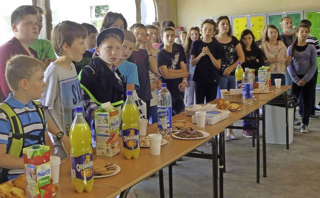 Empfang der deutschen Schler im Collge Mont Roland   | Foto: Schule