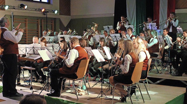 Die Musikkapelle Diersburg unter der L...ael Kempf beim Konzert in Hainersdorf   | Foto: Verein