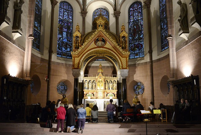 Stille Anbetung: In der Johanneskirche...sich Glubige auch nachts zum  Gebet.   | Foto: Ingo Schneider