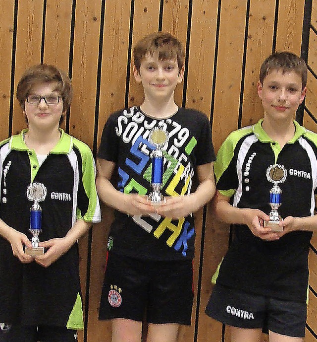 Vereinsmeister Jugend: 2. Simon Sthr,...oulet, 3. Marvin Fischer (von links).   | Foto: Verein