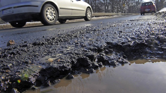 Kaputte Felgen wegen eines Schlaglochs...hm  das nicht hin, klagte und gewann.   | Foto: dpa