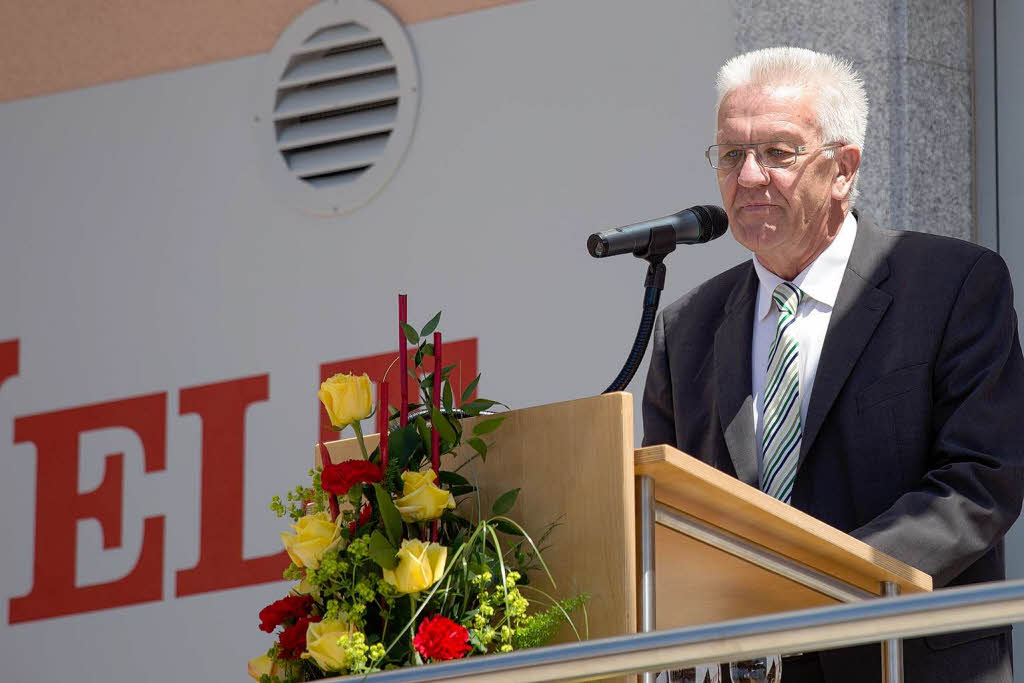 Ministerprsident Winfried Kretschmann weiht Brauwelt in Rothaus ein