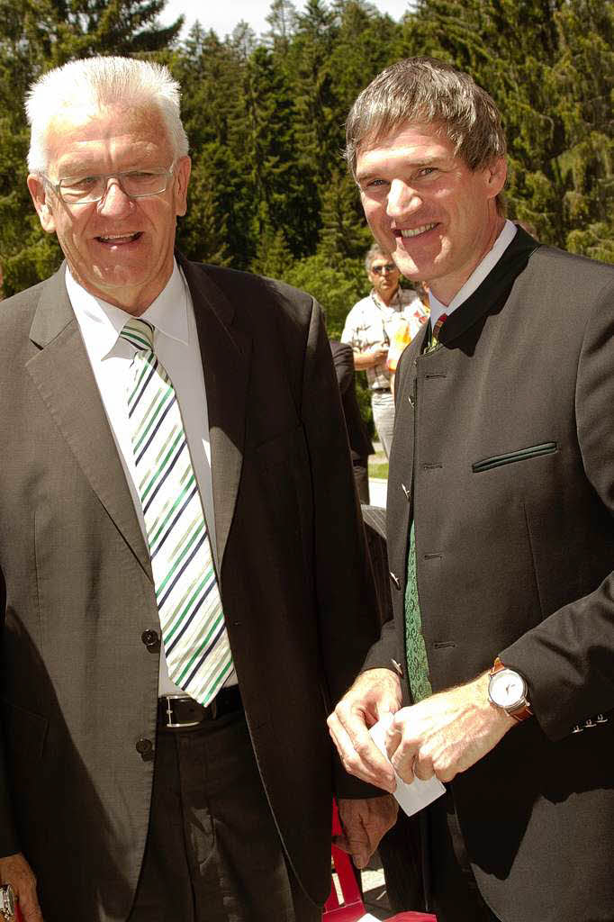 Ministerprsident Winfried Kretschmann und Brauereichef Christian Rasch