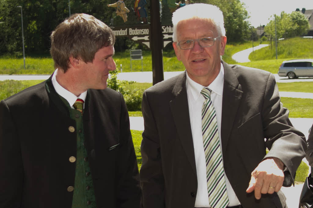 Ministerprsident Winfried Kretschmann und Brauereichef Christian Rasch