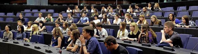 Comenius-Teilnehmer aus sieben  Lnder...Gast im  Europaparlament in Straburg.  | Foto: Claudia hertz