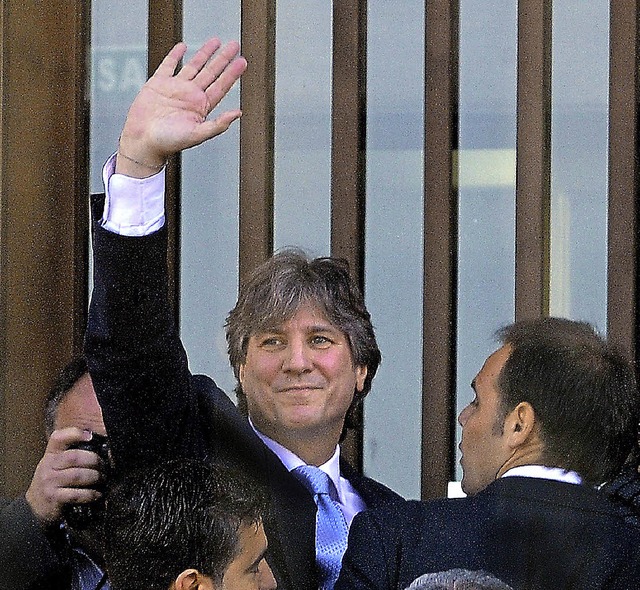 Argentiniens Vizeprsident Boudou bei seinem Gang  ins Gericht   | Foto: AFP