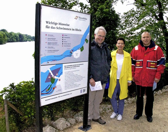 Sie wollen Badeunflle im Rhein verhin...(links), Ba Bieber und Richard Graf.   | Foto: Valentin Zumsteg