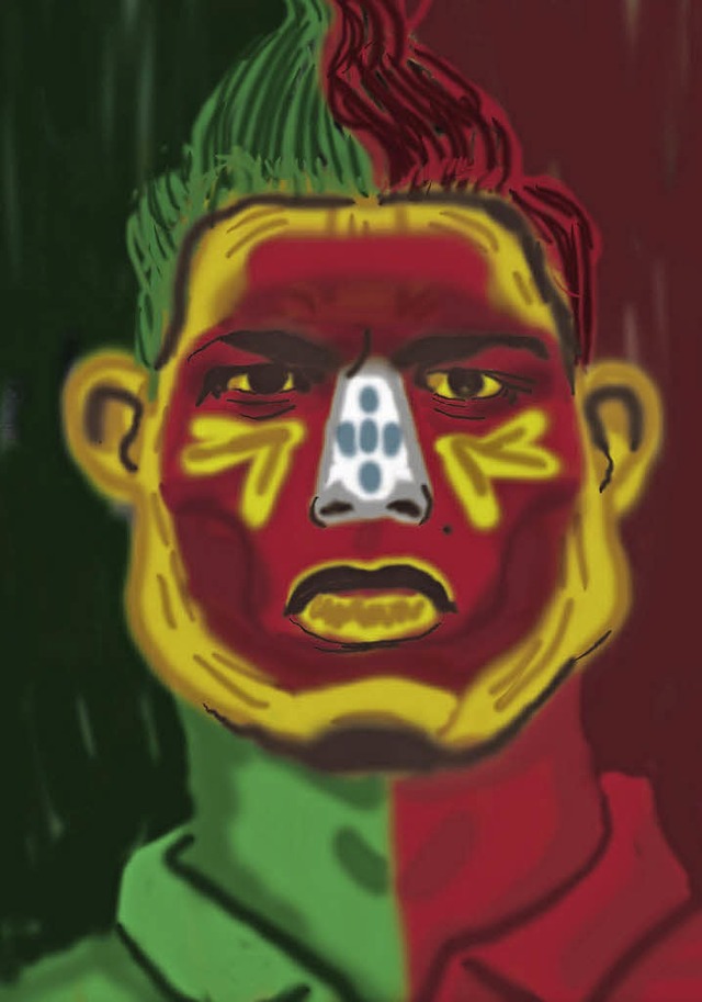 Weltfuballer Cristiano Ronaldo, gemalt von Rodolfo Bispo    | Foto: Pr