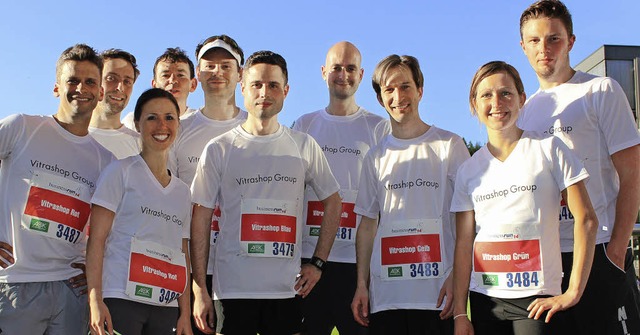 Das erfolgreiche Vitrashop-Team beim Freiburger Business Run  | Foto: zVg