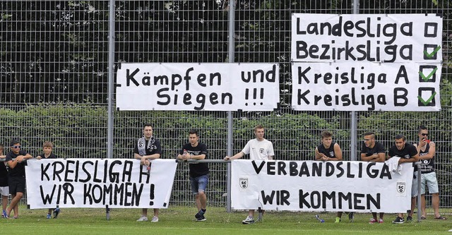 Die Fans des SC Offenburg haben ihre V... Relegationsrunde bereits plakatiert.   | Foto: Alexandra Buss