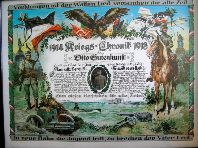 Die Kriegs-Chronik von Otto Gutenkunst...Kopf ein Dokument gegen das Vergessen.  | Foto: privat