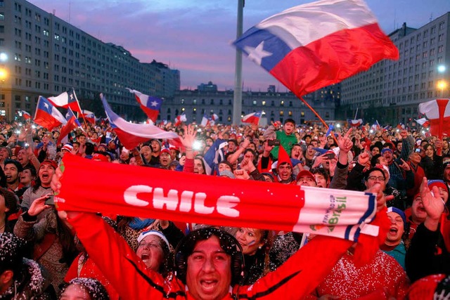 Chile feiert seinen Sieg &#8211; Doch ...ant Alexis Sanchez muss sich steigern.  | Foto: dpa