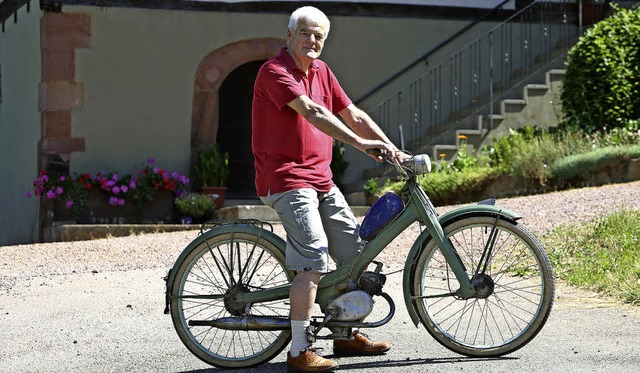 Werner Schwarzwlder auf seinem Quickl...hweden und wieder zurckgebracht hat.   | Foto: christoph breithaupt