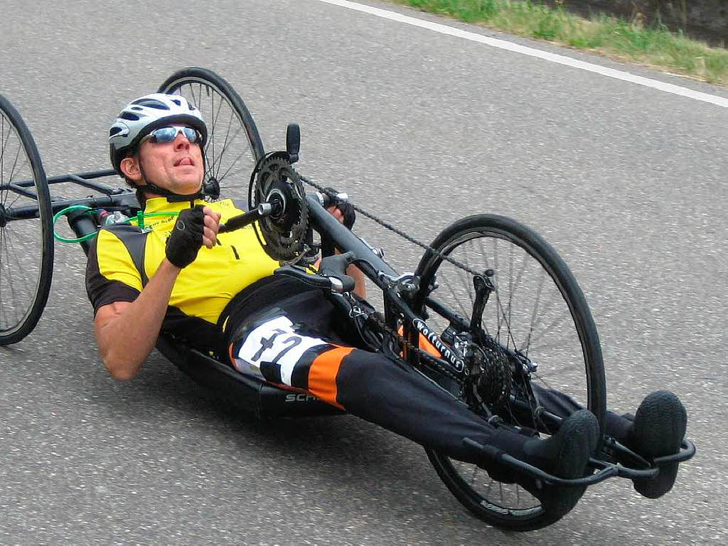 Handbiker Bernd Kohler aus Tbingen beim Einzelzeitfahren am Samstag in Prechtal.