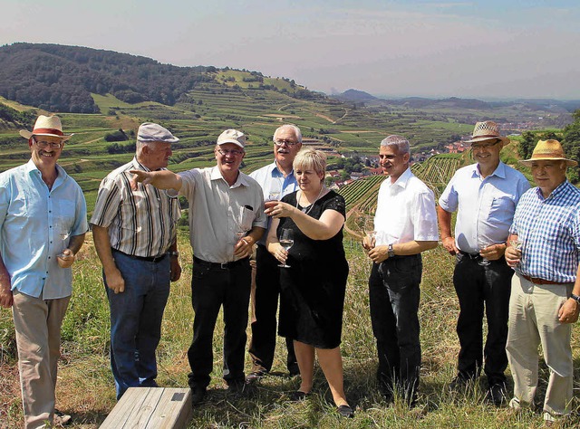 Bundespolitikerin Kordula Kovac machte... ein Bild vom Weinbau am Kaiserstuhl.   | Foto: Herbert Trogus