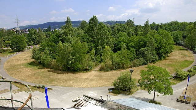 Das Rasenoval   im Dreilndergarten &#...andort fr einen Abenteuerspielplatz?   | Foto: Frey