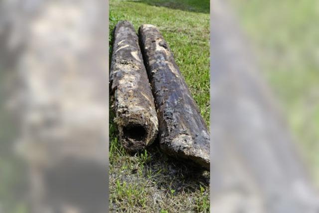 Holz-Leitungen aus dem Jahr 1880 gefunden