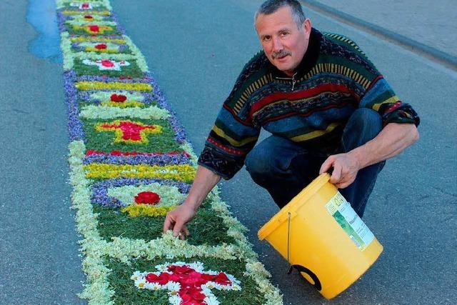 Fotos: 800 Meter langer Blumenteppich in Unadingen