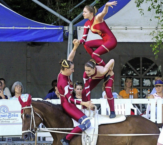 Neben der Agility-Hundeschau prsentie...nheim (Foto) Akrobatik auf dem Pferd.   | Foto: Wolfgang knstle