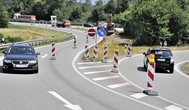 Weil es immer wieder zu gefhrlichen R...phaltarbeiten fr den Verkehr gesperrt  | Foto: Markus Zimmermann               