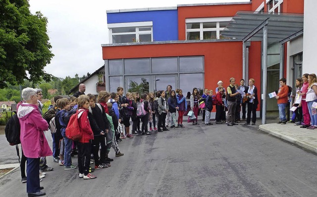 Besuch aus Hgenheim gab&#8217;s krzl...der Sonnenrainschule in Rheinweiler.    | Foto: Sonnenrainschule