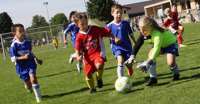 Beim Jugendfuballturnier des FC Rimsi...lltalente viel Spa auf dem Spielfeld.  | Foto: Privat