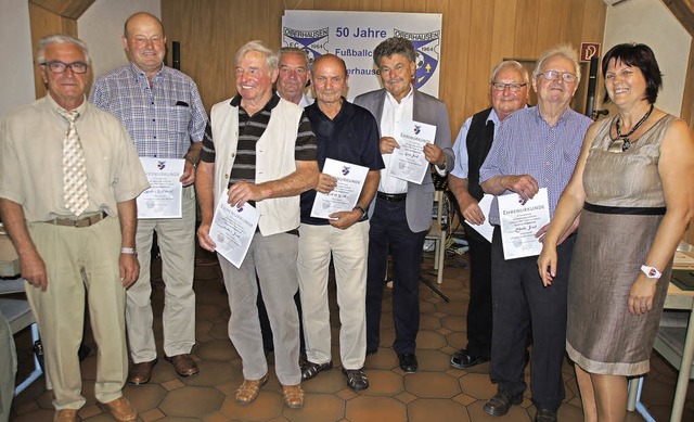 50 Jahre FC Oberhausen: Beim Festbanke...ahren zweite Vorsitzende des Vereins.   | Foto: Ilona Hge