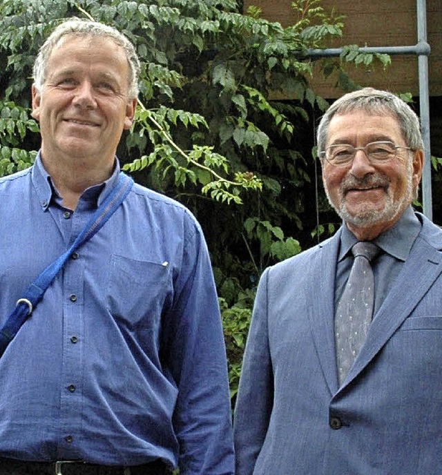 Pfarrer Gerhard Bernauer (rechts) mit seinem Nachfolger Rochlitz.  | Foto: Regine Ounas-Krusel