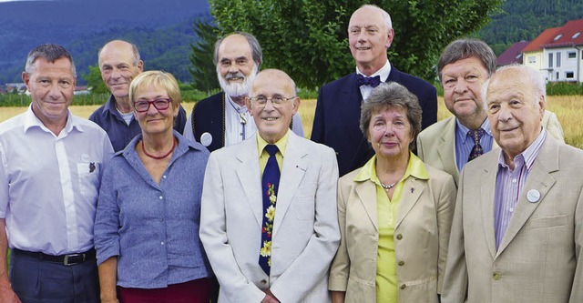 OB Richard Leibinger (2. von rechts) b...Liestal, Worthing und auch Waldkirch.   | Foto: E. Weiss