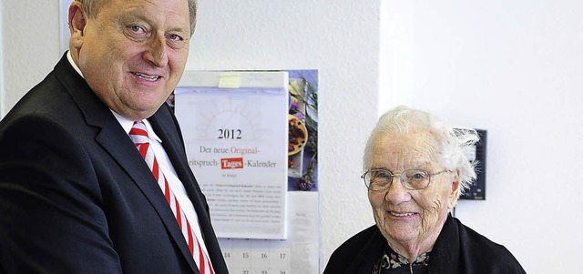 Schliengens Ehrenbrgerin Elisabeth Vo... bei der Feier ihres 95. Geburtstags.   | Foto: thomas Kunz