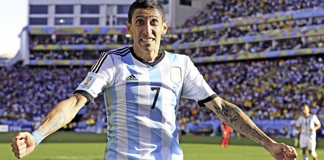 Der Glcklichmacher: Angel di Maria sc...bugsiert Argentinien ins Viertelfinale  | Foto: dpa