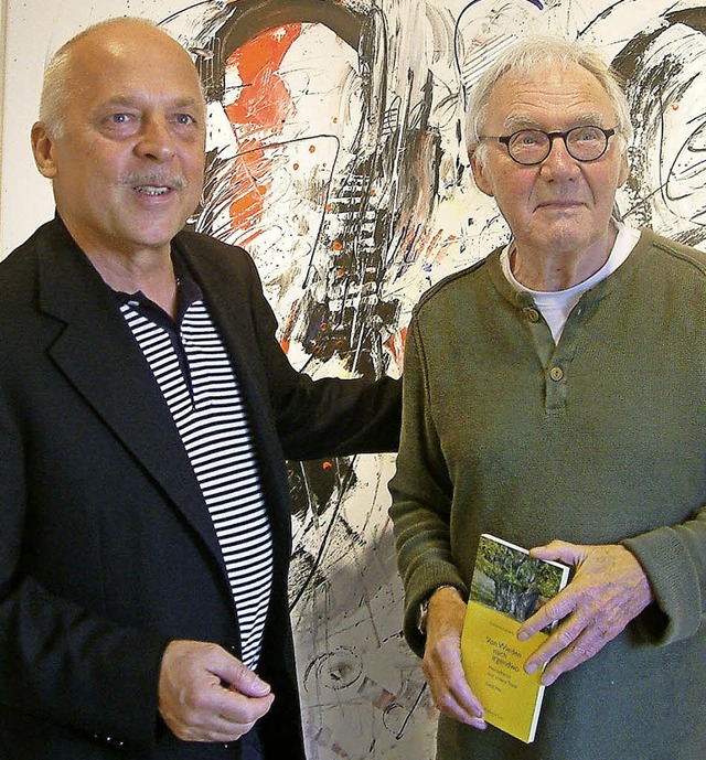 Joachim Czichon (links) und Nikolaus Cybinski in der Galerie Stahlberger   | Foto: Roswitha Frey