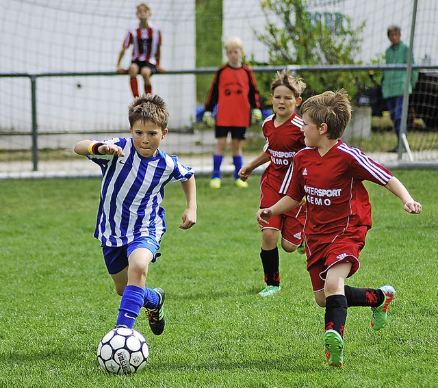 Jugendfuballteams aus den  Dreiland k... um die Lrracher Stadtmeisterschaft.   | Foto: Thomas Loisl Mink