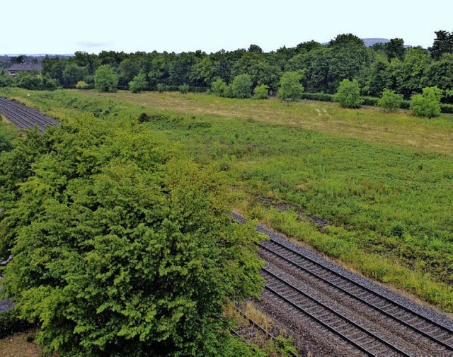 Begrenzt von Bahnstrecke und Basler Fr...g, Fuwege fhren auch in die Schweiz.  | Foto: Rolf Reimann