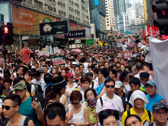 Proteste in Hongkong   | Foto: DPA