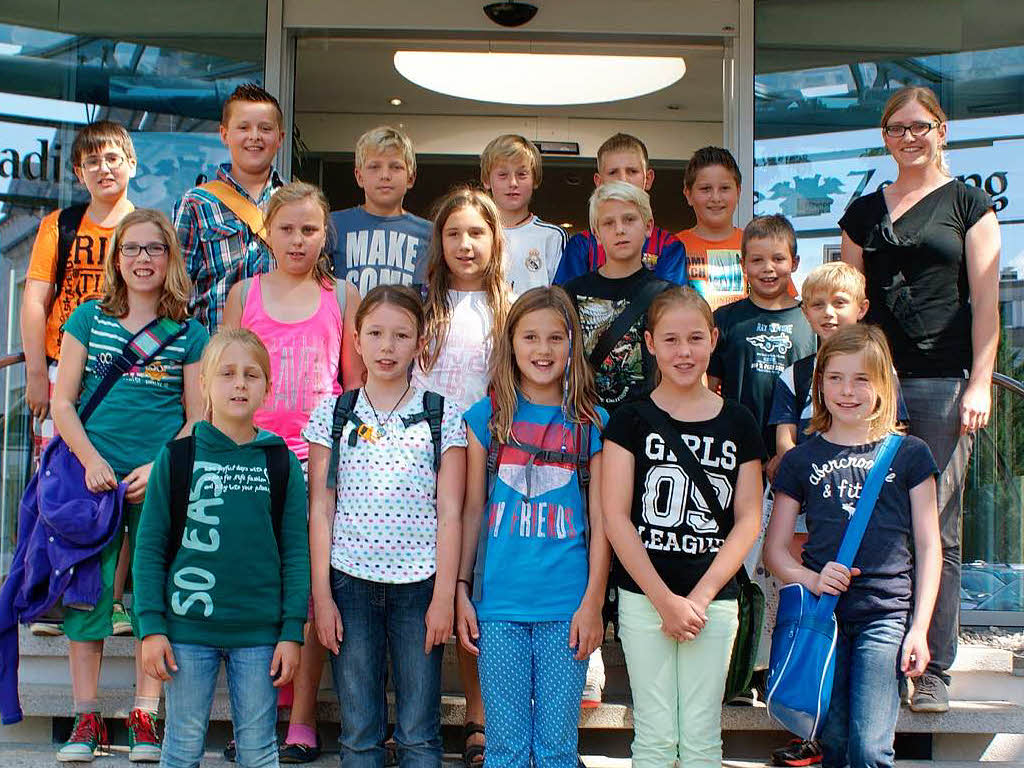 Die Klasse 4e der Grundschule Fischingen mit ihrer Lehrerin Jessica Kenz. Die Klasse 4e der Grundschule Fischingen mit ihrer Lehrerin Jessica Kenz.
