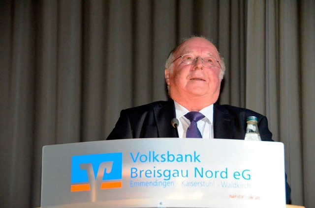 Norbert Blm kommt nach eigenem Bekund...hier ist er zu Gast bei der Volksbank.  | Foto: Sylvia-Karina  Jahn