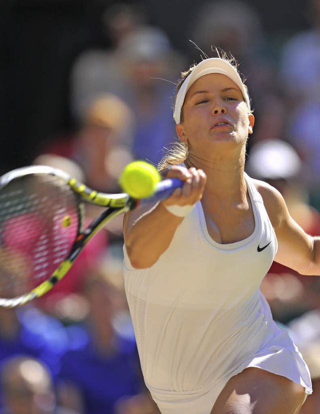 Eugenie Bouchard strengt sich  an.    | Foto: afp