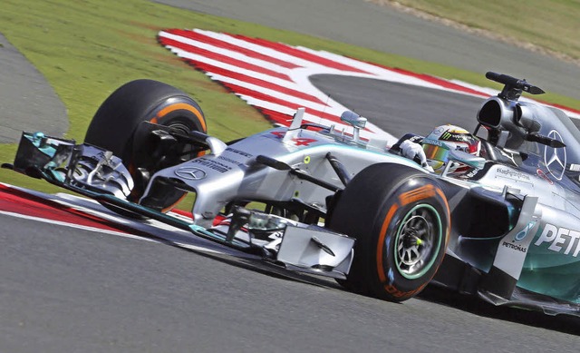 Ex-Weltmeister Lewis Hamilton bei seinem Heimrennen in Silverstone   | Foto: DPA
