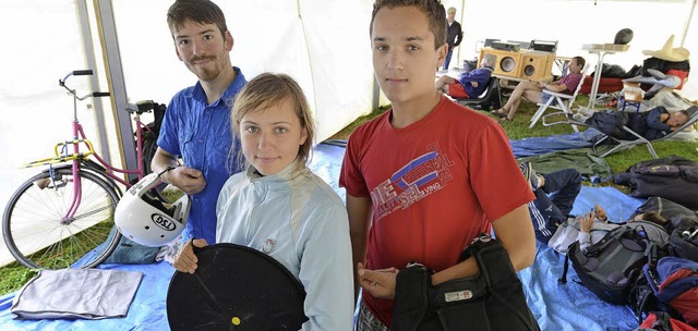 Marcus Winter, Kristin Hrmann und Phi...aus 1000 Metern Hhe zu treffen gilt.   | Foto: Rita Eggstein