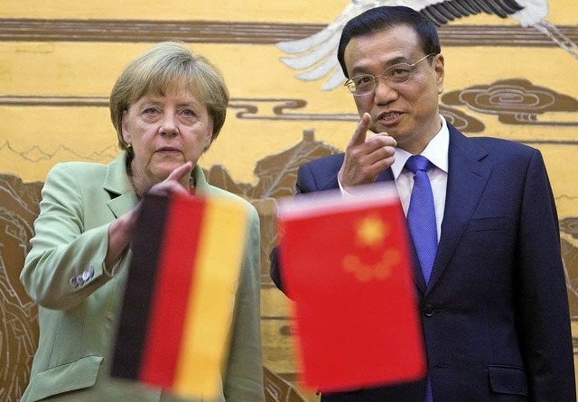 Bundeskanzlerin Angela Merkel (CDU) und Chinas Ministerprsident Li Keqiang  | Foto: dpa