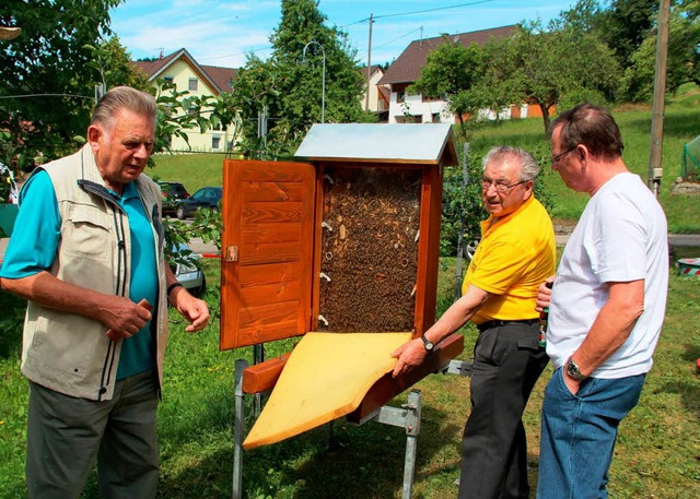 Winfried Buth (l.) und Herbert Spittle...entierten beim Imkertag ein Schauvolk.  | Foto: Kanmacher