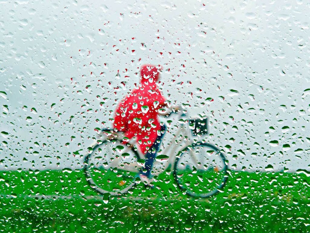 Radtour im Regen in Bayern.