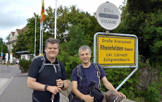 Normale Wanderwege sind ihre Sache nic...ter-Tour auf der Rheinbrcke. </Text>   | Foto: heinz Vollmar