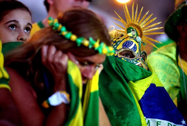 Bittere Enttuschung bei den Brasilianern.  | Foto: dpa